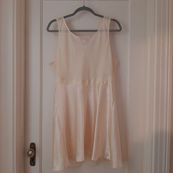 XL Oscar de la Renta Pink Label Y2K Cream Nightgown Slip Lingerie Lace Embroider - Picture 7 of 8